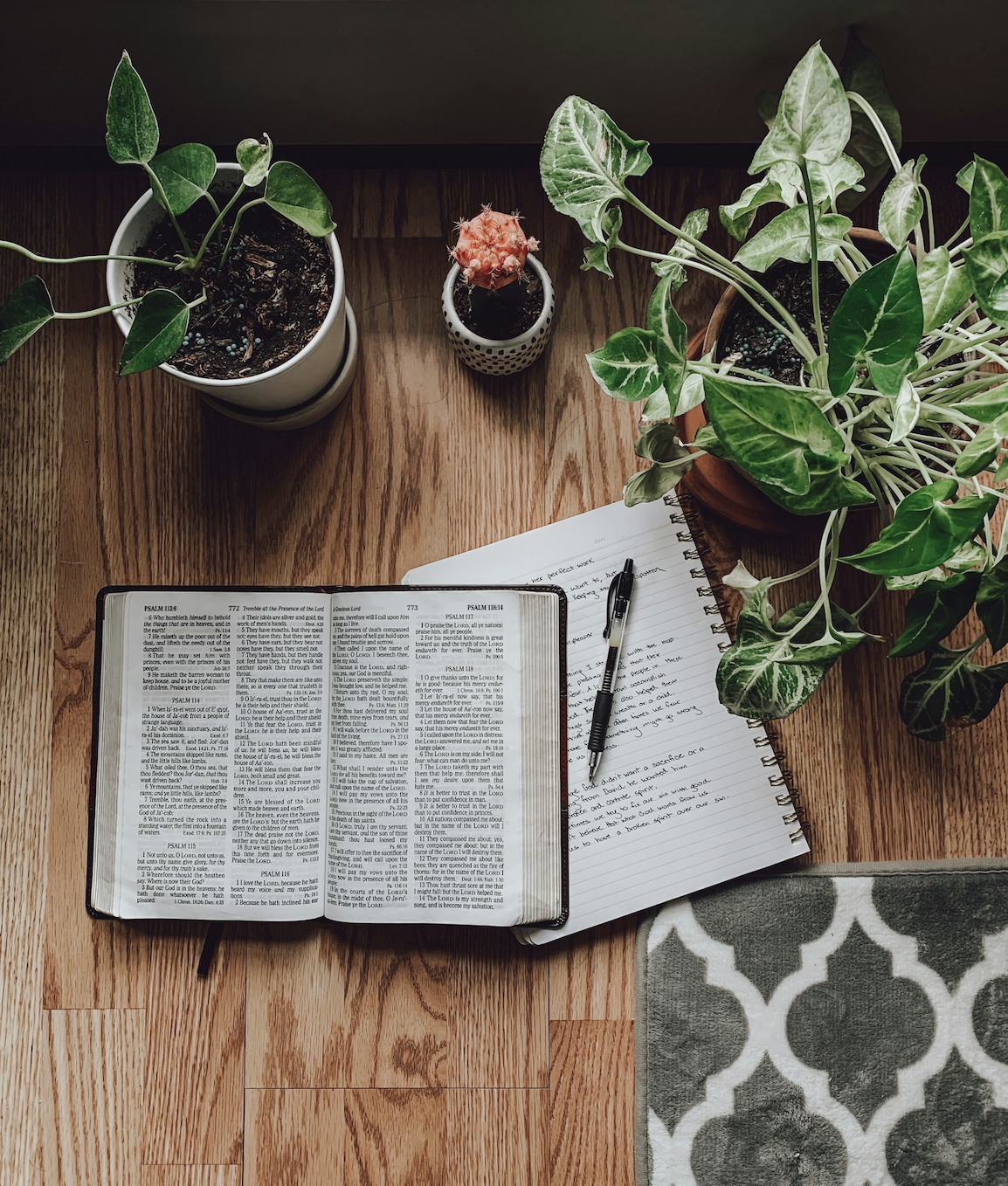 Open Bible With A Notebook